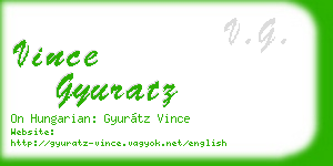 vince gyuratz business card