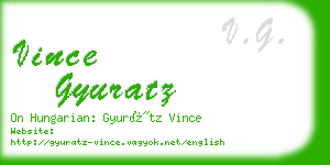 vince gyuratz business card